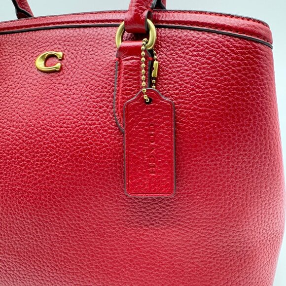 COACH Legacy pebbled leather medium carryall satchel crossbody -Defective - Picture 3 of 14